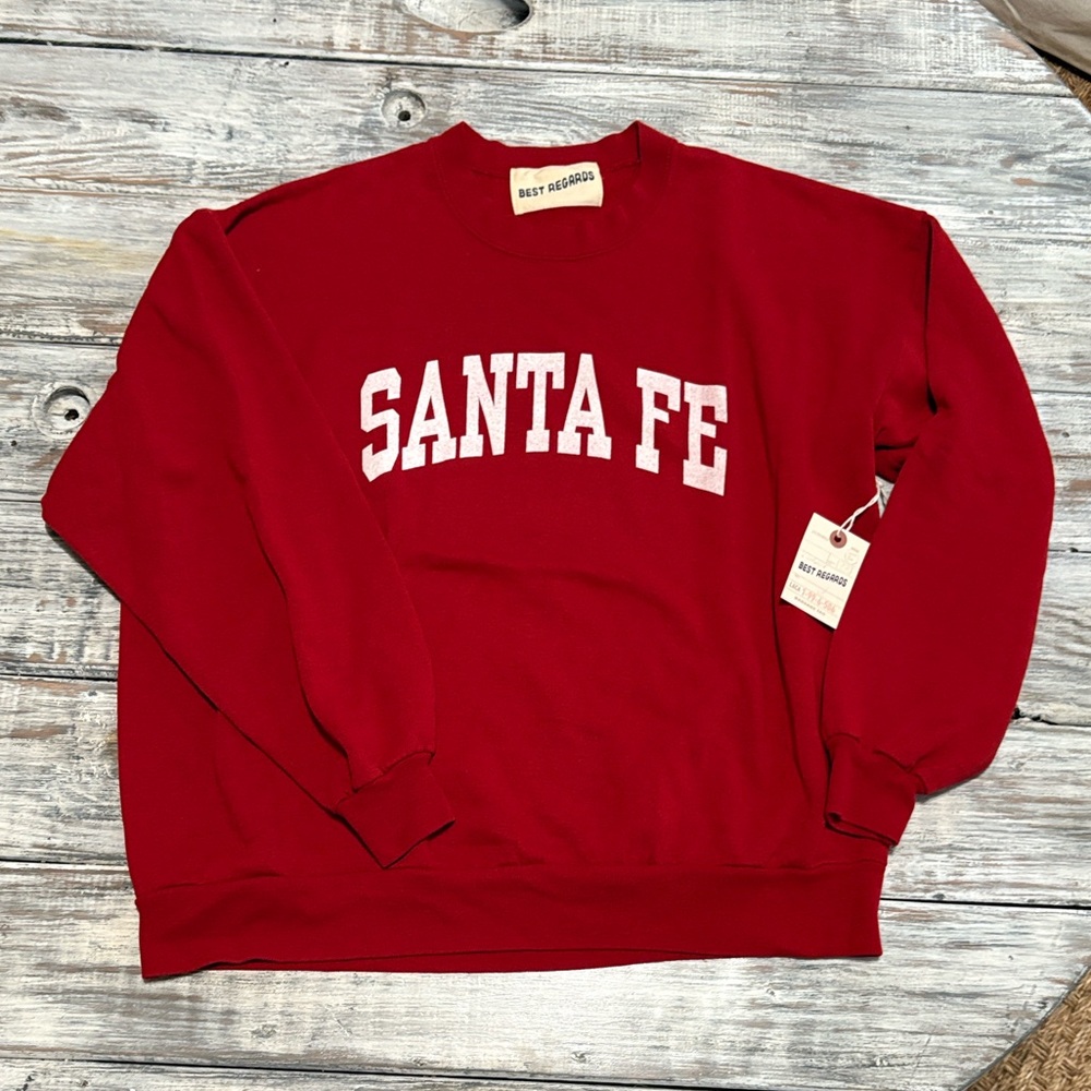 NWT,  Best Regards red Santa Fe sweatshirt, size XL